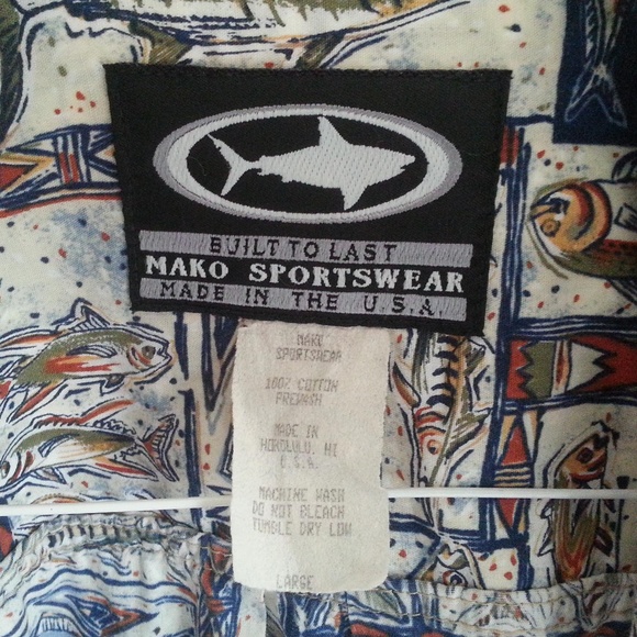 Mako Sportswear Men's Shirt L Fishing Boat Marlin - Picture 4 of 5